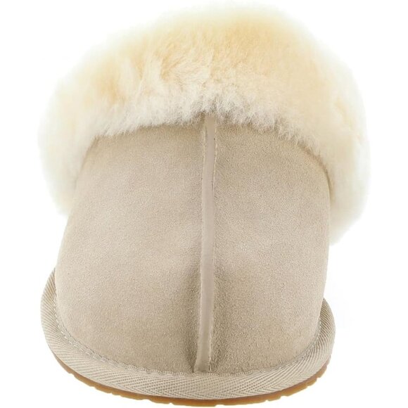 ⚡Women's Sand Imported Sheepskin Dyed Sheep Fur Suede upper Slipper - Picture 6 of 7